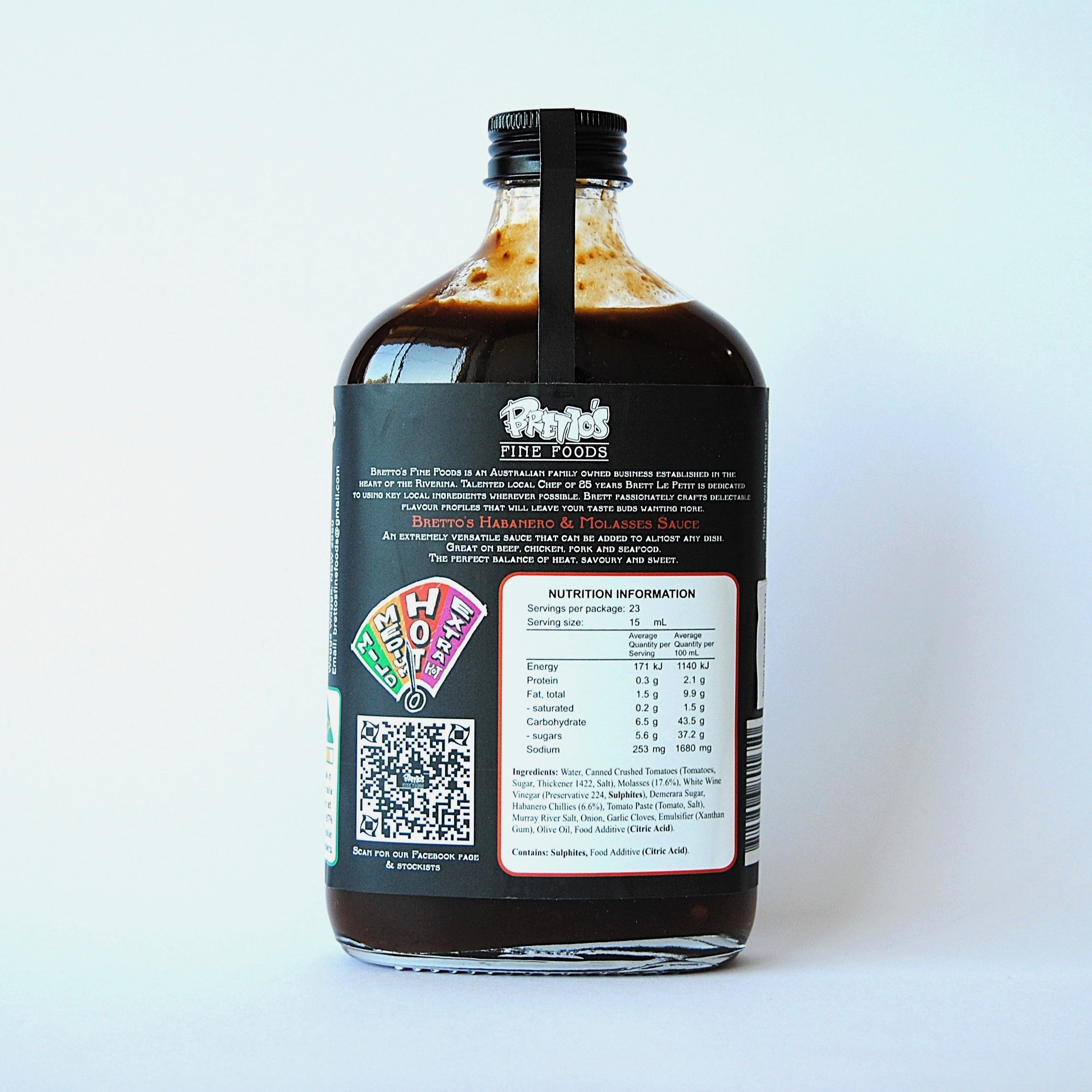 Bretto's Habanero & Molasses Sauce (350ml)