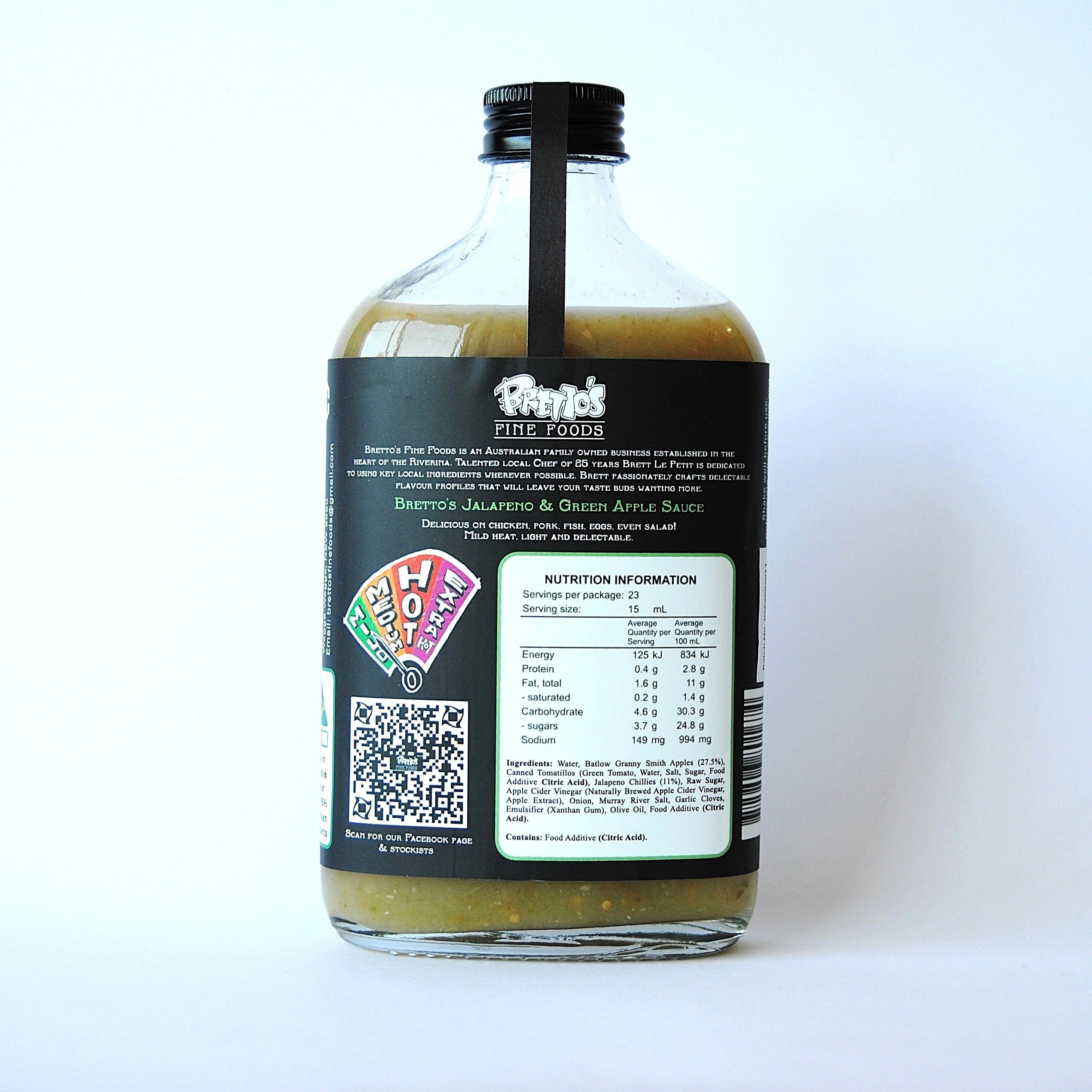 Bretto's Jalapeno & Green Apple Sauce (350ml)