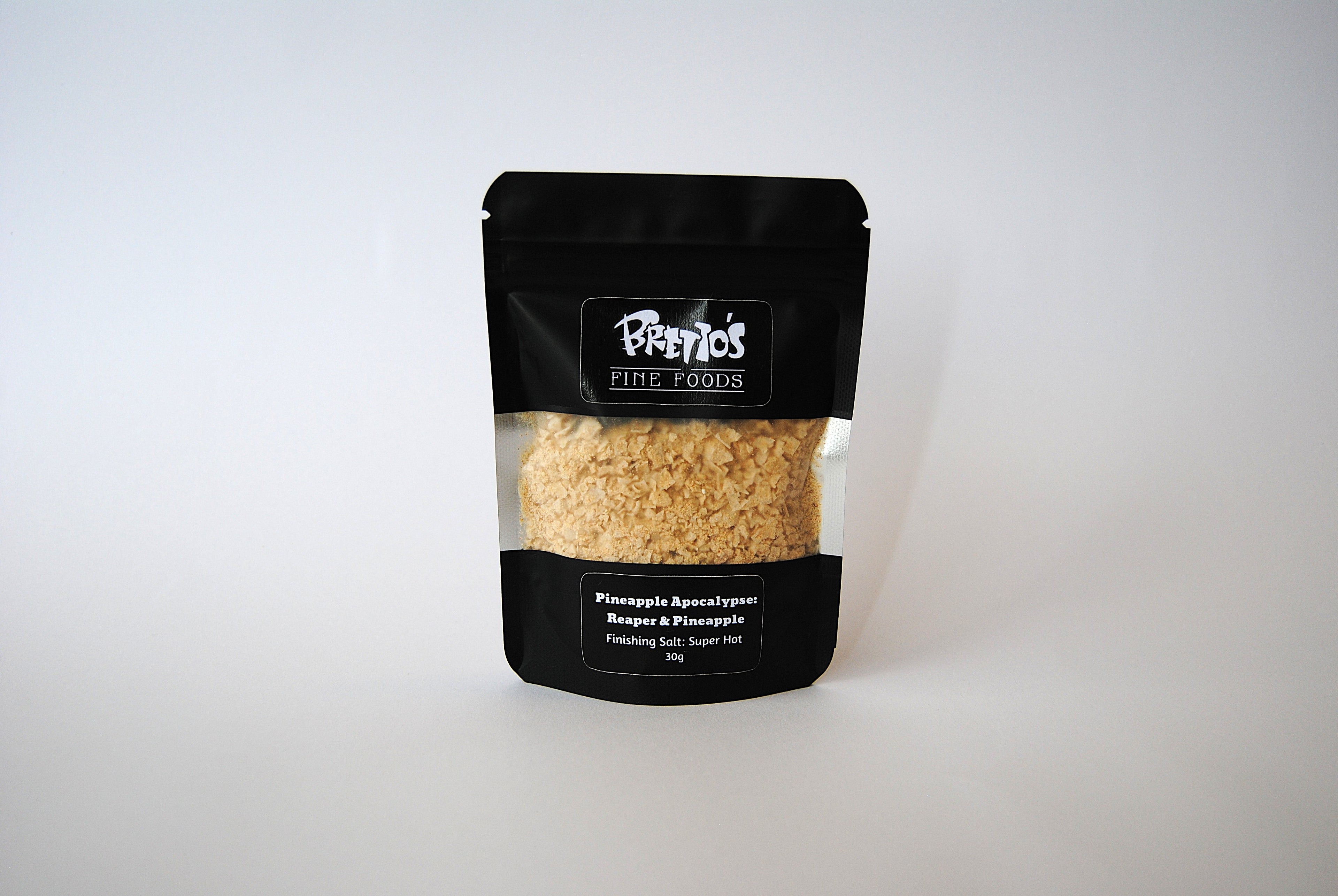 Bretto's Pineapple Apocalypse: Carolina Reaper, Pineapple, Champagne Finger Lime & Thai Basil Finishing Salt (30g)